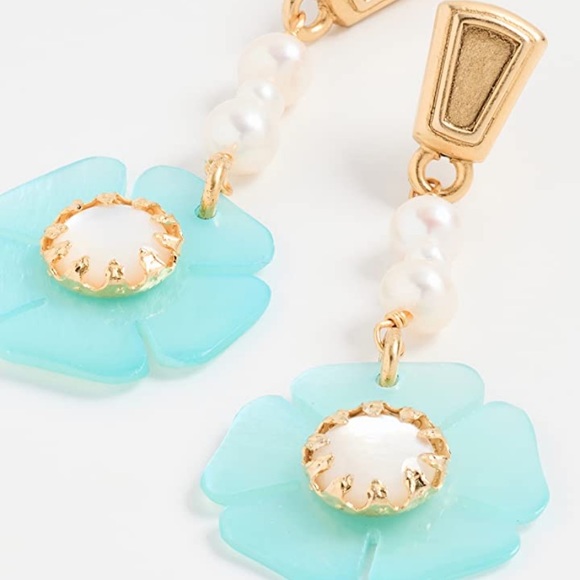 NIB Brinker + Eliza Magnolia Earrings in Sky Blue - Picture 4 of 5